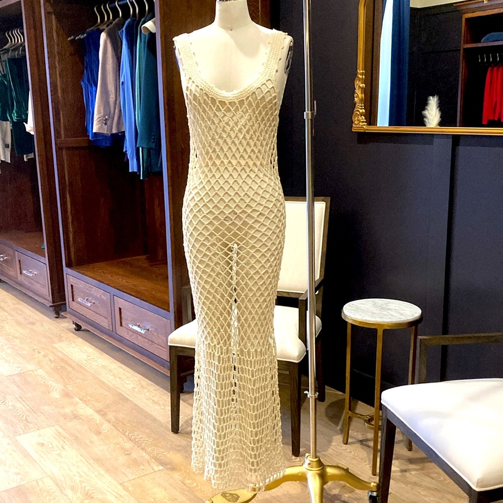 Light beige crochet dress